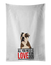 Load image into Gallery viewer, English Bulldog Chocolate Tan  White Kitchen Towel Set of 2