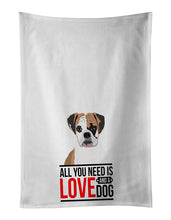 Load image into Gallery viewer, English Bulldog Tricolor #2  White Kitchen Towel Set of 2