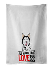 Load image into Gallery viewer, Siberian Husky Black and White #1  White Kitchen Towel Set of 2