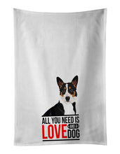 Load image into Gallery viewer, Pembroke Welsh Corgi Tricolor Black-Headed #1  White Kitchen Towel Set of 2