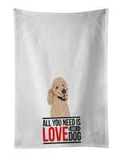 Load image into Gallery viewer, Poodle Standard Cafe Au Lait  White Kitchen Towel Set of 2