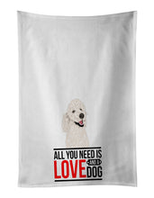 Load image into Gallery viewer, Poodle Standard White  White Kitchen Towel Set of 2