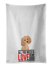Load image into Gallery viewer, Poodle Toy Apricot #1  White Kitchen Towel Set of 2