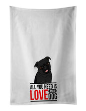 Load image into Gallery viewer, Pug Black #1  White Kitchen Towel Set of 2
