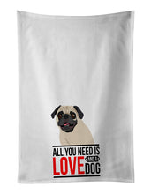 Load image into Gallery viewer, Pug Fawn #2  White Kitchen Towel Set of 2