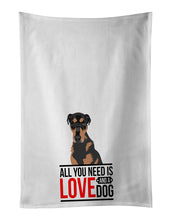 Load image into Gallery viewer, Rottweiler Black and Tan #2  White Kitchen Towel Set of 2