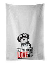 Load image into Gallery viewer, Shih-Tzu Black and White #2  White Kitchen Towel Set of 2