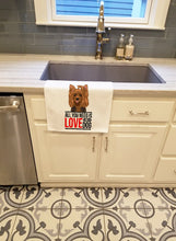 Load image into Gallery viewer, Yorkie Black and Gold #1  White Kitchen Towel Set of 2