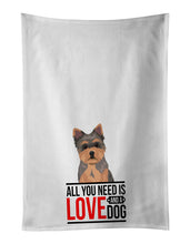 Load image into Gallery viewer, Yorkie Chocolate Puppy  White Kitchen Towel Set of 2