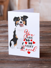 Load image into Gallery viewer, Australian Shepherd Black Tricolor #2 so Loved Greeting Cards -  Blank Note Cards – 8-Pack of Artist-Designed Cards with Envelopes