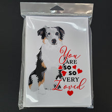 Load image into Gallery viewer, Australian Shepherd Blue Merle #1 so Loved Greeting Cards -  Blank Note Cards – 8-Pack of Artist-Designed Cards with Envelopes