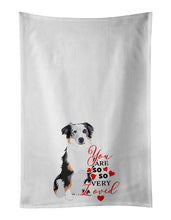 Load image into Gallery viewer, Australian Shepherd Blue Merle #1 so Loved White Kitchen Towel Set of 2