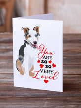 Load image into Gallery viewer, Australian Shepherd Blue Merle Puppy #2 so Loved Greeting Cards -  Blank Note Cards – 8-Pack of Artist-Designed Cards with Envelopes