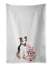 Load image into Gallery viewer, Australian Shepherd Blue Merle Puppy #2 so Loved White Kitchen Towel Set of 2