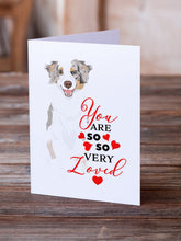 Load image into Gallery viewer, Australian Shepherd Red Merle Tricolor #1 so Loved Greeting Cards -  Blank Note Cards – 8-Pack of Artist-Designed Cards with Envelopes