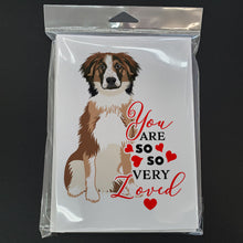 Load image into Gallery viewer, Australian Shepherd Red Tricolor #1 so Loved Greeting Cards -  Blank Note Cards – 8-Pack of Artist-Designed Cards with Envelopes