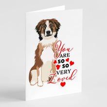 Load image into Gallery viewer, Australian Shepherd Red Tricolor #1 so Loved Greeting Cards -  Blank Note Cards – 8-Pack of Artist-Designed Cards with Envelopes