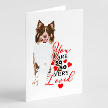 Load image into Gallery viewer, Australian Shepherd Red Tricolor #2 so Loved Greeting Cards -  Blank Note Cards – 8-Pack of Artist-Designed Cards with Envelopes
