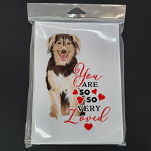 Load image into Gallery viewer, Australian Shepherd Red Tricolor #3 so Loved Greeting Cards -  Blank Note Cards – 8-Pack of Artist-Designed Cards with Envelopes