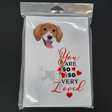 Load image into Gallery viewer, Beagle Red and White Red Ticked #2 so Loved Greeting Cards -  Blank Note Cards – 8-Pack of Artist-Designed Cards with Envelopes