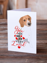 Load image into Gallery viewer, Beagle Red and White Red Ticked #3 so Loved Greeting Cards -  Blank Note Cards – 8-Pack of Artist-Designed Cards with Envelopes