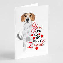 Load image into Gallery viewer, Beagle Tricolor #2 so Loved Greeting Cards -  Blank Note Cards – 8-Pack of Artist-Designed Cards with Envelopes