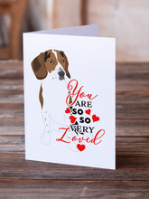 Load image into Gallery viewer, Beagle Tricolor Red Ticked #2 so Loved Greeting Cards -  Blank Note Cards – 8-Pack of Artist-Designed Cards with Envelopes
