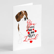 Load image into Gallery viewer, Beagle Tricolor Red Ticked #2 so Loved Greeting Cards -  Blank Note Cards – 8-Pack of Artist-Designed Cards with Envelopes
