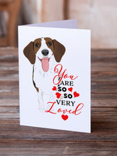 Load image into Gallery viewer, Beagle Tricolor Red Ticked #3 so Loved Greeting Cards -  Blank Note Cards – 8-Pack of Artist-Designed Cards with Envelopes
