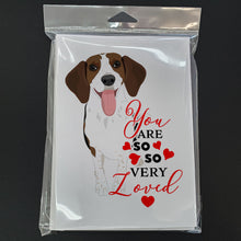Load image into Gallery viewer, Beagle Tricolor Red Ticked #3 so Loved Greeting Cards -  Blank Note Cards – 8-Pack of Artist-Designed Cards with Envelopes