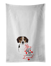 Load image into Gallery viewer, Beagle Tricolor Ticked so Loved White Kitchen Towel Set of 2