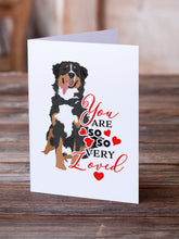Load image into Gallery viewer, Bernese Mountain Dog #1 so Loved Greeting Cards -  Blank Note Cards – 8-Pack of Artist-Designed Cards with Envelopes