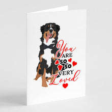 Load image into Gallery viewer, Bernese Mountain Dog #1 so Loved Greeting Cards -  Blank Note Cards – 8-Pack of Artist-Designed Cards with Envelopes