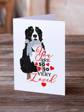 Load image into Gallery viewer, Bernese Mountain Dog #3 so Loved Greeting Cards -  Blank Note Cards – 8-Pack of Artist-Designed Cards with Envelopes