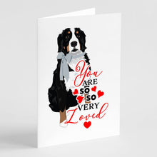 Load image into Gallery viewer, Bernese Mountain Dog #3 so Loved Greeting Cards -  Blank Note Cards – 8-Pack of Artist-Designed Cards with Envelopes