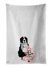 Load image into Gallery viewer, Bernese Mountain Dog #3 so Loved White Kitchen Towel Set of 2
