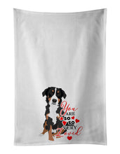 Load image into Gallery viewer, Bernese Mountain Dog Puppy #2 so Loved White Kitchen Towel Set of 2