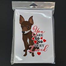 Load image into Gallery viewer, Chihuahua Chocolate and White #2 so Loved Greeting Cards -  Blank Note Cards – 8-Pack of Artist-Designed Cards with Envelopes