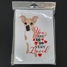 Load image into Gallery viewer, Chihuahua Gold and White so Loved Greeting Cards -  Blank Note Cards – 8-Pack of Artist-Designed Cards with Envelopes