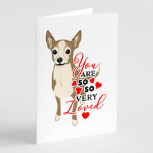 Load image into Gallery viewer, Chihuahua Silver and Tan so Loved Greeting Cards -  Blank Note Cards – 8-Pack of Artist-Designed Cards with Envelopes