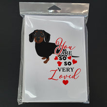 Load image into Gallery viewer, Dachshund Black and Tan #1so Loved Greeting Cards -  Blank Note Cards – 8-Pack of Artist-Designed Cards with Envelopes