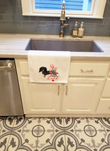 Load image into Gallery viewer, Dachshund Black and Tan #2 so Loved White Kitchen Towel Set of 2