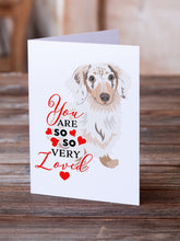 Load image into Gallery viewer, Dachshund Dapple #2 so Loved Greeting Cards -  Blank Note Cards – 8-Pack of Artist-Designed Cards with Envelopes