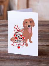 Load image into Gallery viewer, Dachshund Red #1 so Loved Greeting Cards -  Blank Note Cards – 8-Pack of Artist-Designed Cards with Envelopes