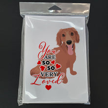 Load image into Gallery viewer, Dachshund Red #1 so Loved Greeting Cards -  Blank Note Cards – 8-Pack of Artist-Designed Cards with Envelopes