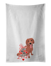 Load image into Gallery viewer, Dachshund Red #1 so Loved White Kitchen Towel Set of 2