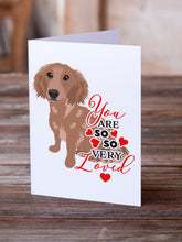 Load image into Gallery viewer, Dachshund Red #2 so Loved Greeting Cards -  Blank Note Cards – 8-Pack of Artist-Designed Cards with Envelopes