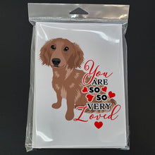 Load image into Gallery viewer, Dachshund Red #2 so Loved Greeting Cards -  Blank Note Cards – 8-Pack of Artist-Designed Cards with Envelopes