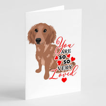 Load image into Gallery viewer, Dachshund Red #2 so Loved Greeting Cards -  Blank Note Cards – 8-Pack of Artist-Designed Cards with Envelopes