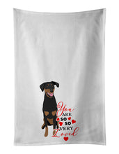 Load image into Gallery viewer, Doberman Pinscher Black and Rust Natural Ears #1  so Loved White Kitchen Towel Set of 2